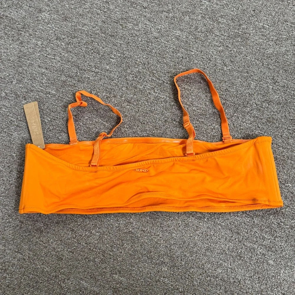 SKIMS Signature Swim Micro Bandeau Tangerine Orange Bikini Top BT-BAN-10067W 2X